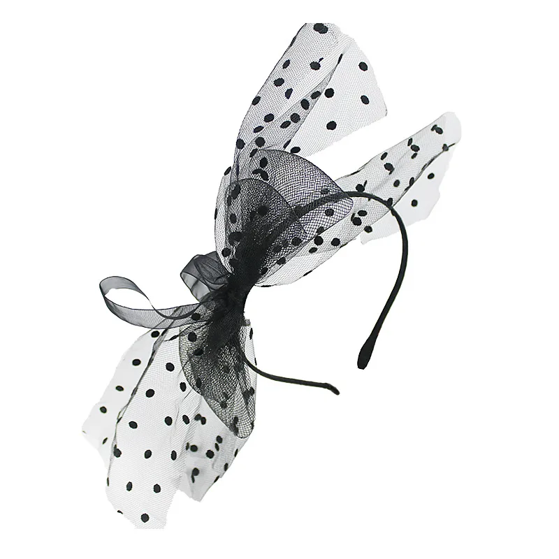 Набор аксессуаров для костюма 80-х черная повязка на голову с бантом Черная