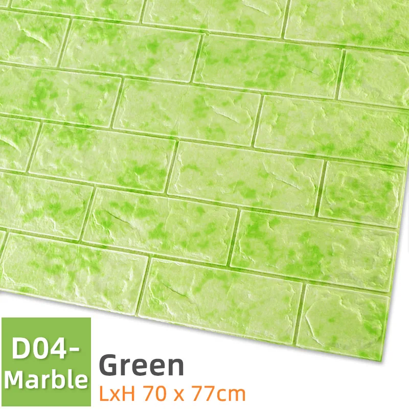D04-Marble-Green Kaguyahime Самоклеящиеся 3D наклейки на стену водонепроницаемые DIY Пена кирпичная настенная бумага ТВ фон Декор мраморная настенная бумага красочный кирпич - Цвет: D04-Marble-Green