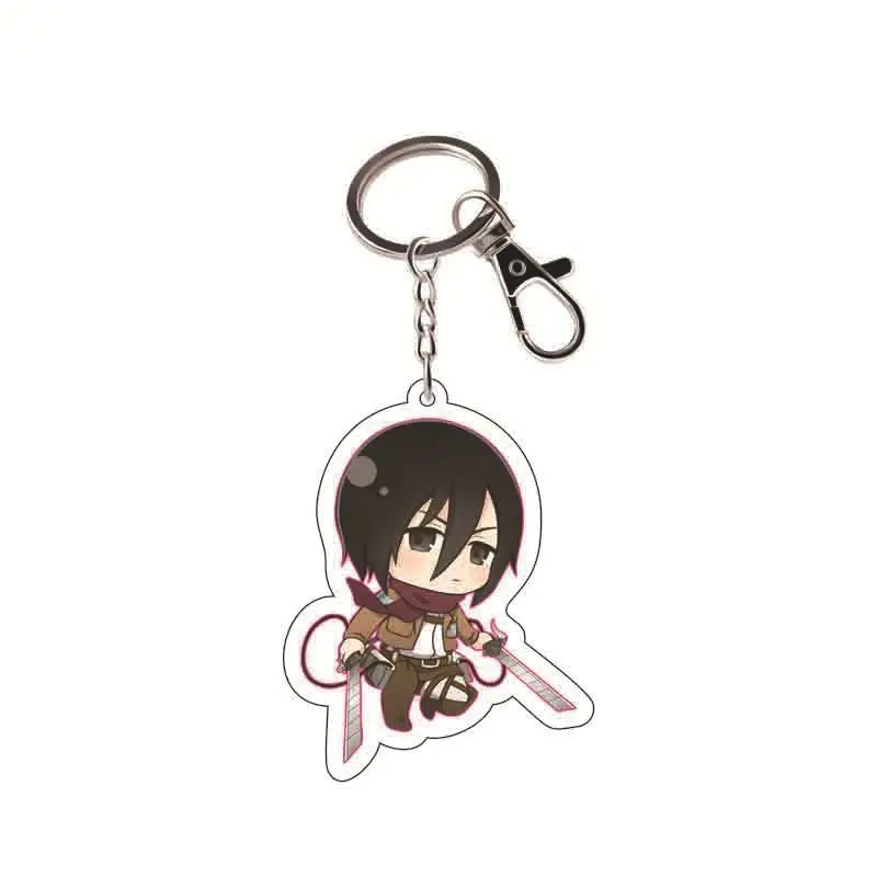 

Anime Keychains Attack on Titan Kawaii Cartoon Keychain Car Accessories For Men Bag Pendant Women Keyring Cosplay Gifts Jewelry