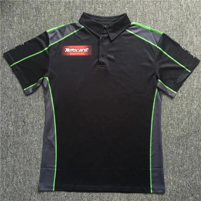 Новая мужская поло-футболка MOTO GP для команды Kawasaki из 100% полиэстера, с символикой мотоспорта, летнего стиля и индивидуальной персональностью - Q on.