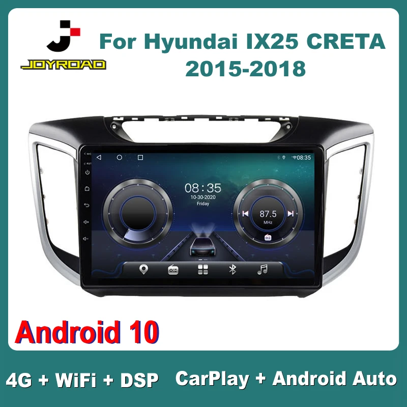 

10" For Hyundai IX25 CRETA 2015-2018 Android 10 Carplay Auto 4G Sim WiFi DSP Car Radio Stereo Multimedia Video Player GPS 2Din