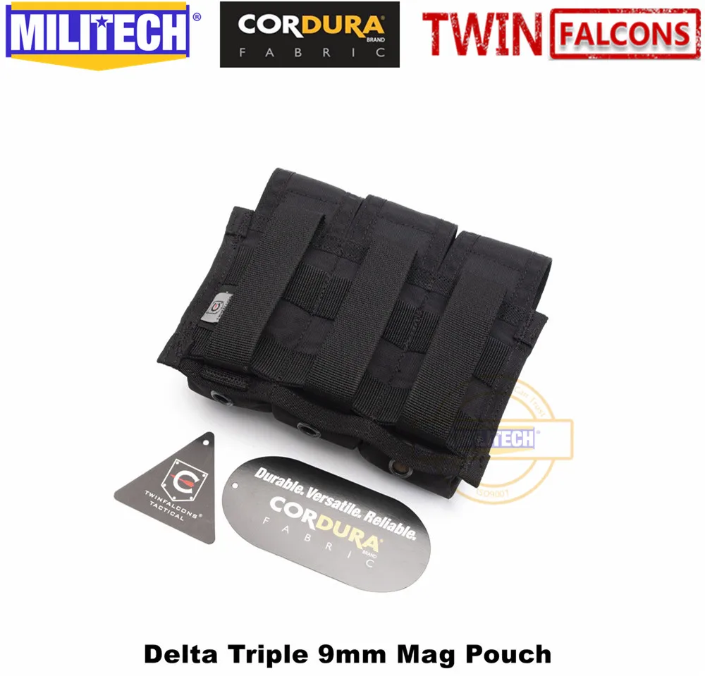 MILITECH twinfalcon TW 500D Delustered Cordura Molle Delta Тройная 9 мм Mag Сумка Журнал Glock сумка для полиции