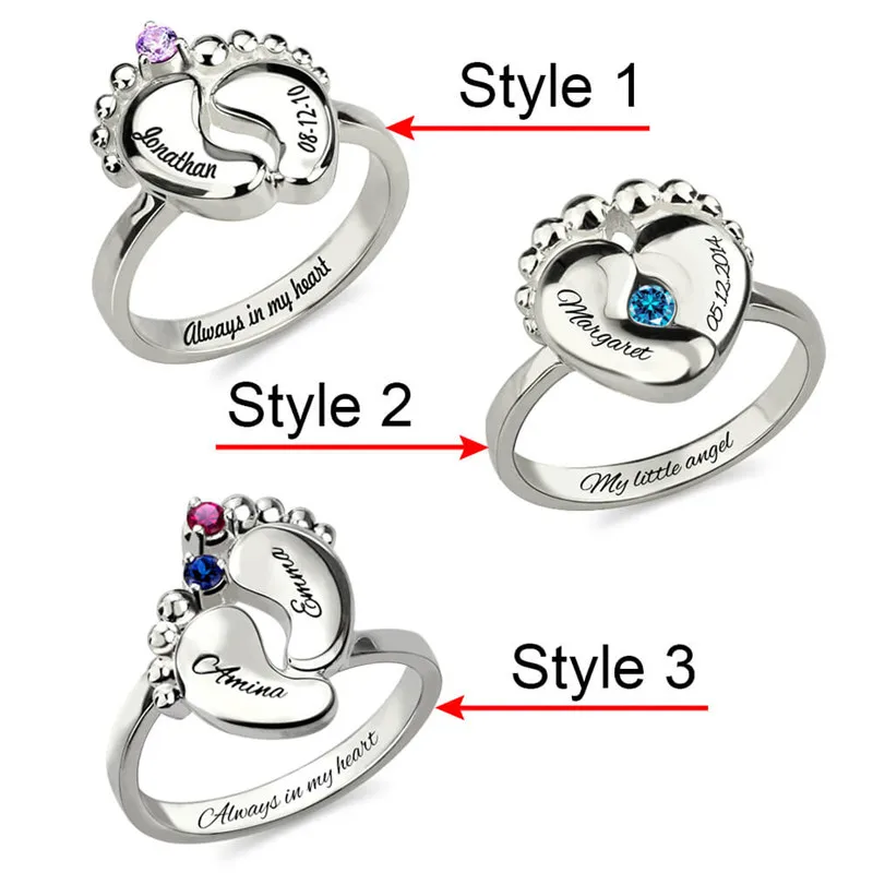 AILIN кольцо с гравировкой цвета белого золота для детей ювелирные изделия камнем