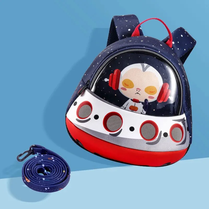 Toddler Backpack with Safety Harness Leash Kids UFO Space Ship Backpack for Boys Waterproof Preschool Kindergarten School Bag
