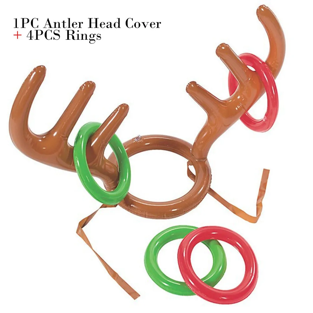 Игрушки Кольцо игровые принадлежности надувной Санта Смешные оленьи рога кольцо