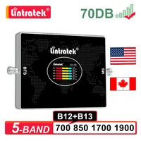 lintratek 5 band mobile signal booster b12 b13 700 850 1700 1900 celular amplifier lte repeater internet cdma pcs aws usa canada