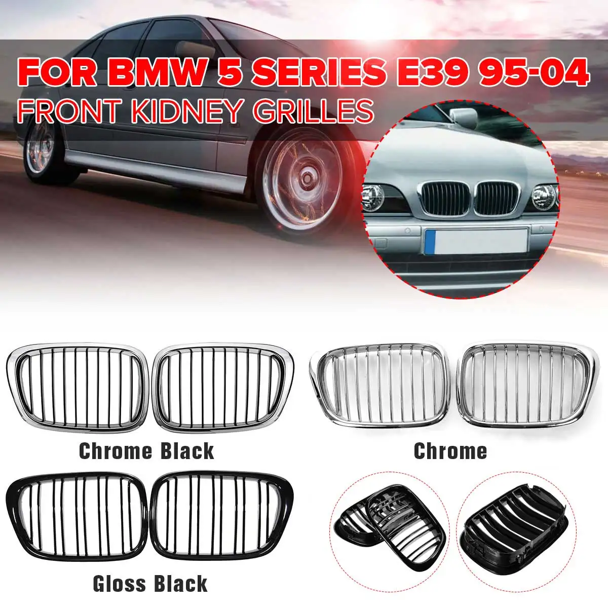 

Решетки для радиатора BMW E39 M5 5 series 525i 528i 530i 1997-2003, 2 шт.