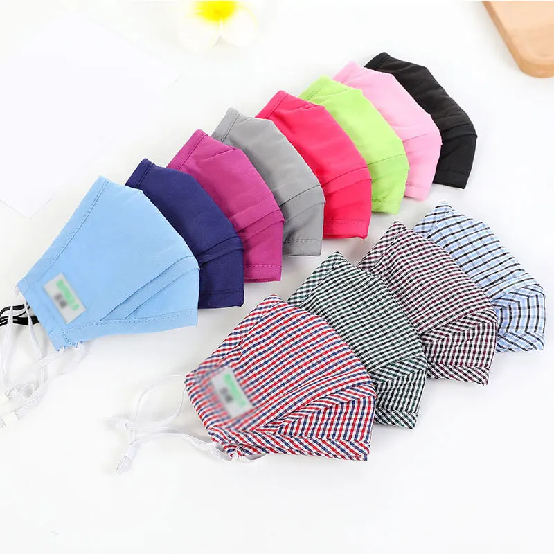 1 шт. хлопковая маска для рта полосатая ветрозащитная ткань маски одноцветная