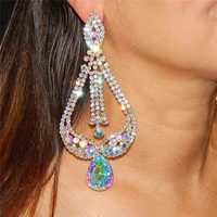 crystal drop earrings jewelry earrings classy lady big earrings baroque heart earrings inlaid with water drop color rhinestone