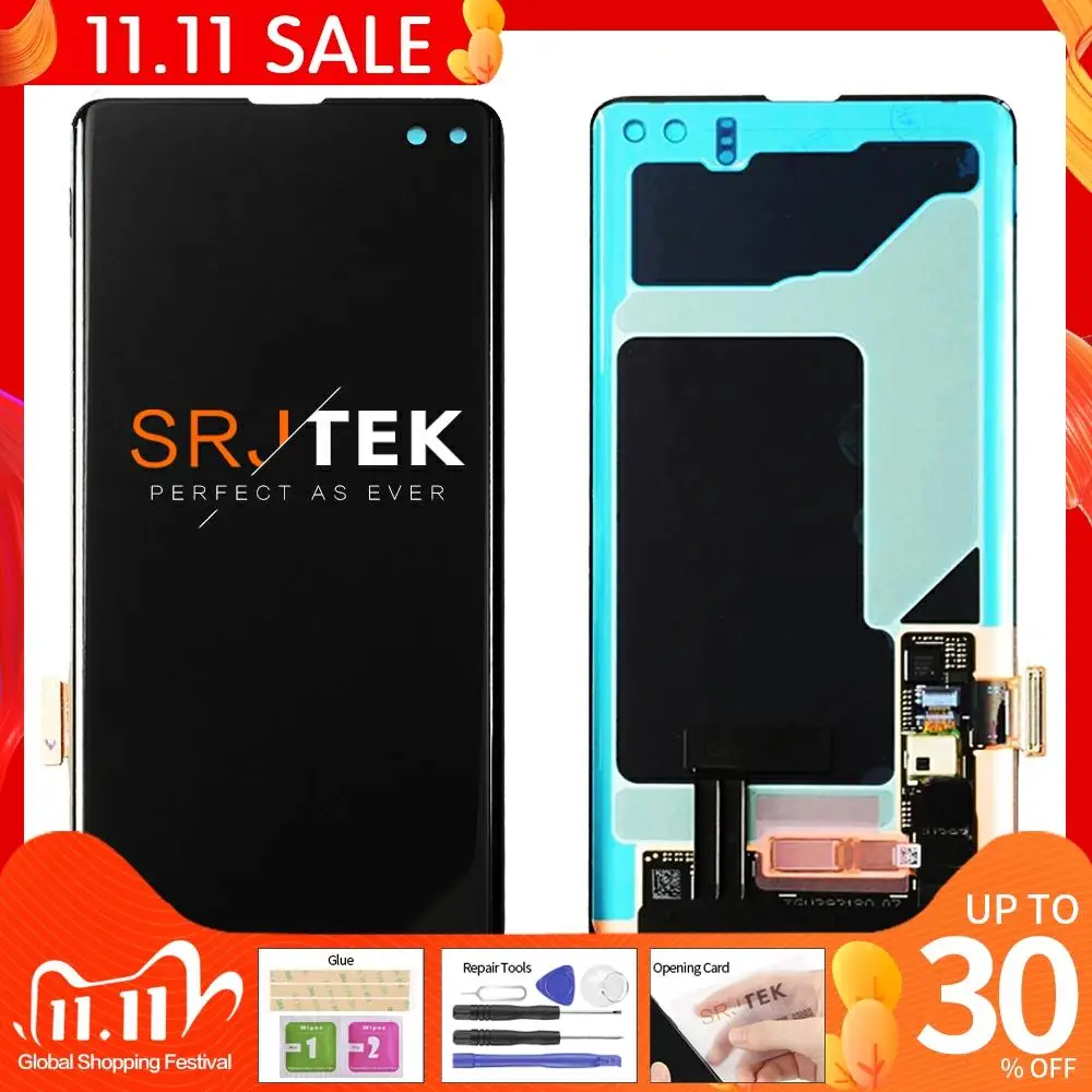 

Оригинальный AMOLED S10 LCD для SAMSUNG Galaxy S10 G973F G973 S10 Plus S10 + S10E LCD G975 G975F сенсорный экран дигитайзер в сборе