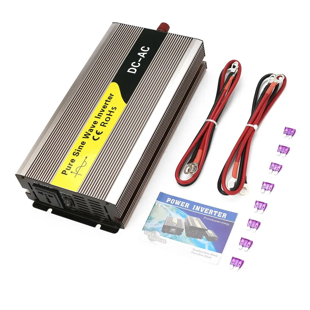 

DC12V To AC220V 2000W Pure Sine Wave Inverter Car Power Inverter High Conversion Efficiency Transformer USB Charger Inverter