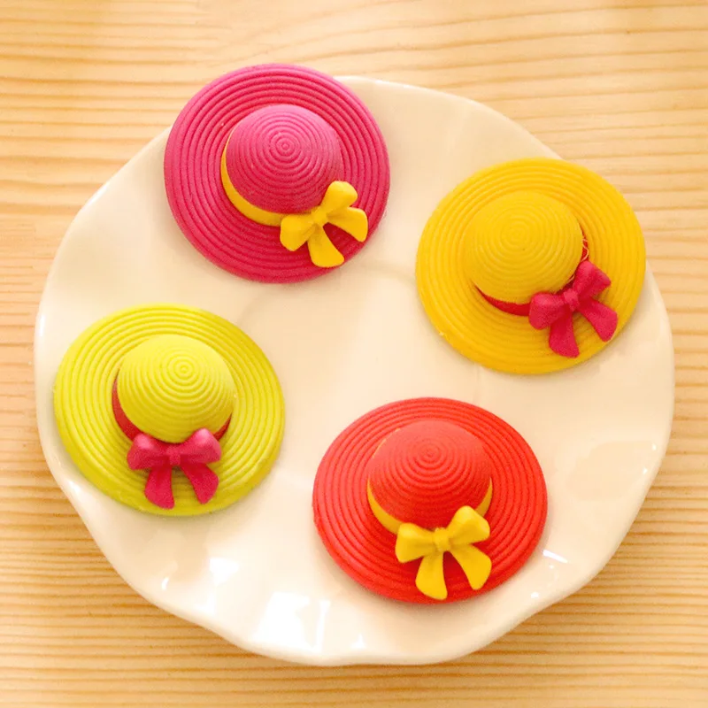 

8 PCs Creative Cartoon Hat Eraser Sunbonnet Eraser Student Eraser Wholesale Student Stationery