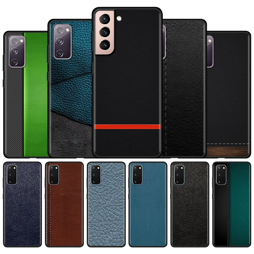 

Capa For Samsung Galaxy S20 FE S21 Ultra S10 S8 Plus S9 S10 S10e Black Phone Case Cover Note 20Ultra 20 Luxury Leather Print