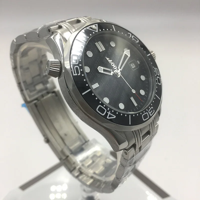 007 автоматические механические часы с черным циферблатом мужские керамические