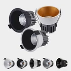 Утопленный антибликовый COB светодиодный светильник с регулируемой яркостью, 9 Вт12 Вт15 Вт, светодиодный светильник точечные потолочные светильники, 85  265 В переменного тока, фоновые светильники, внутреннее освещение