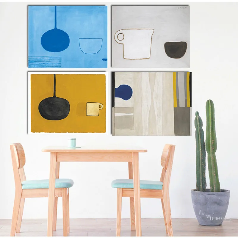 Скандинавском стиле Джорджо Моранди натюрморт пластины чашки Еда абстрактными