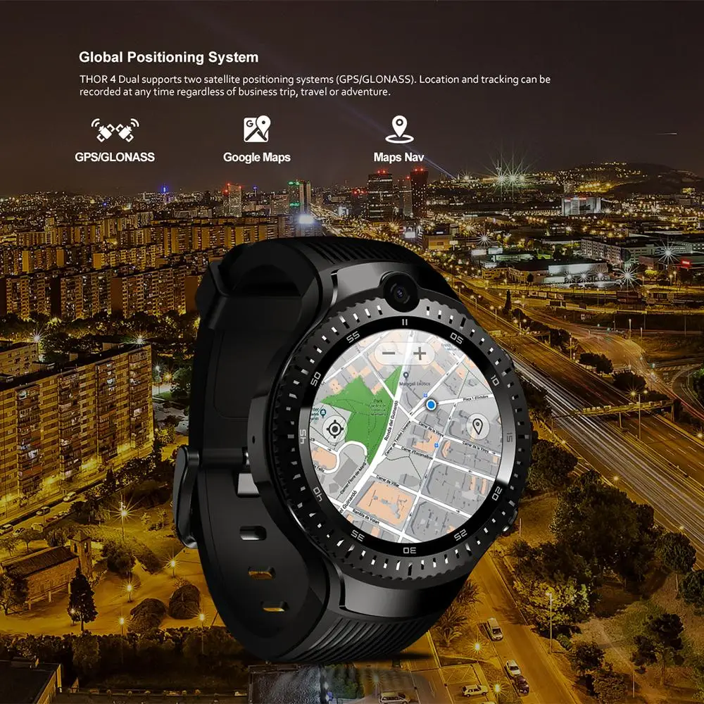 Zeblaze THOR 4 двойные Смарт-часы камера Android IOS часы gps 16 ГБ wifi умные для мужчин 5 Мп + МП