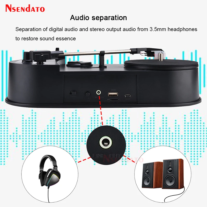 ezcap613p 3345rpm turntable vinyl player converter to vinyl music disc record player needle to tf cardusb turntable to mp3 free global shipping