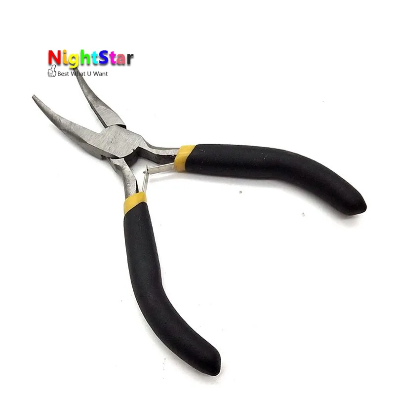 Мини плоскогубцы с черной ручкой Ювелирные игла для носа косая цепочка круглый