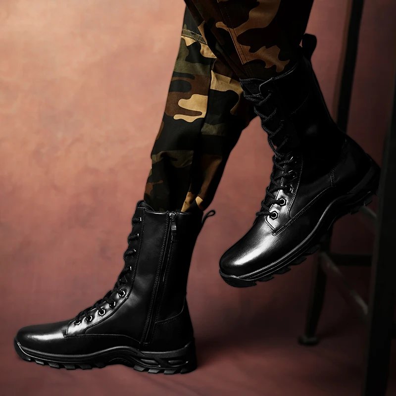 Мужские ботинки из натуральной кожи зимние уличные кожаные теплые на меху