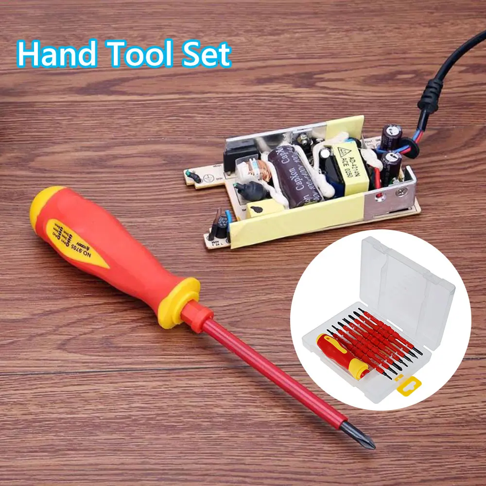 

7Pcs Electricians Screwdriver Set Hand Repair Tool 380V Electrical Fully Insulated Multifunctional Manual Screw Head Driver Bit