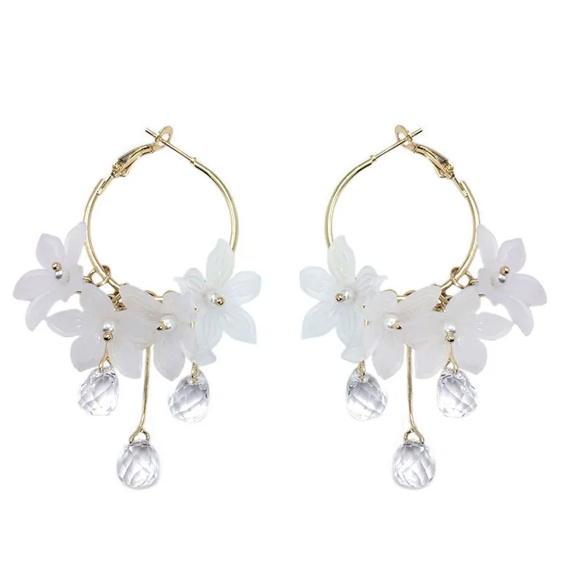 

Tassel Earrings 2020 Trendy Acrylic Water Drop Women Dangle Earrings Crystal Flower Long Pendant Earrings For Women jewelry