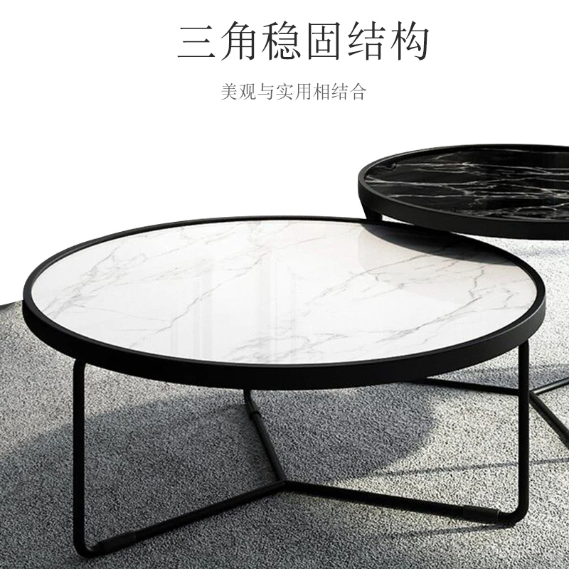 

Simple modern living room creative decoration combination round glass small apartment furniture