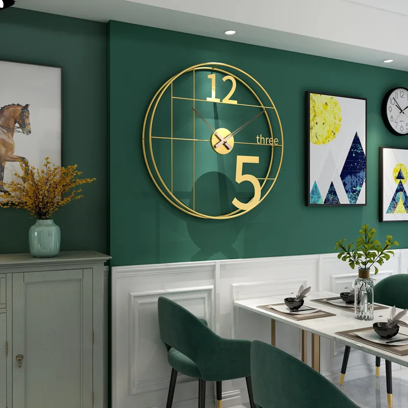 

Large Fashion Creativity Luxury Wall Clock Nordic Gold Modern Metal Wall Clock Mute Simple Reloj De Pared Home Decor EK50WC