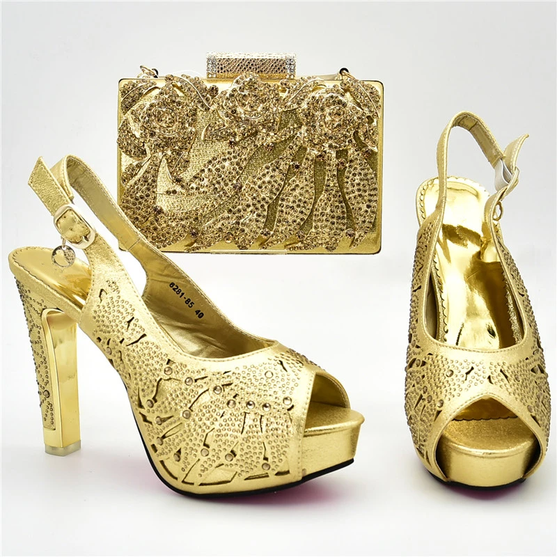 Новейшая мода Комплект из туфель и сумочки в африканском стиле Итальянский