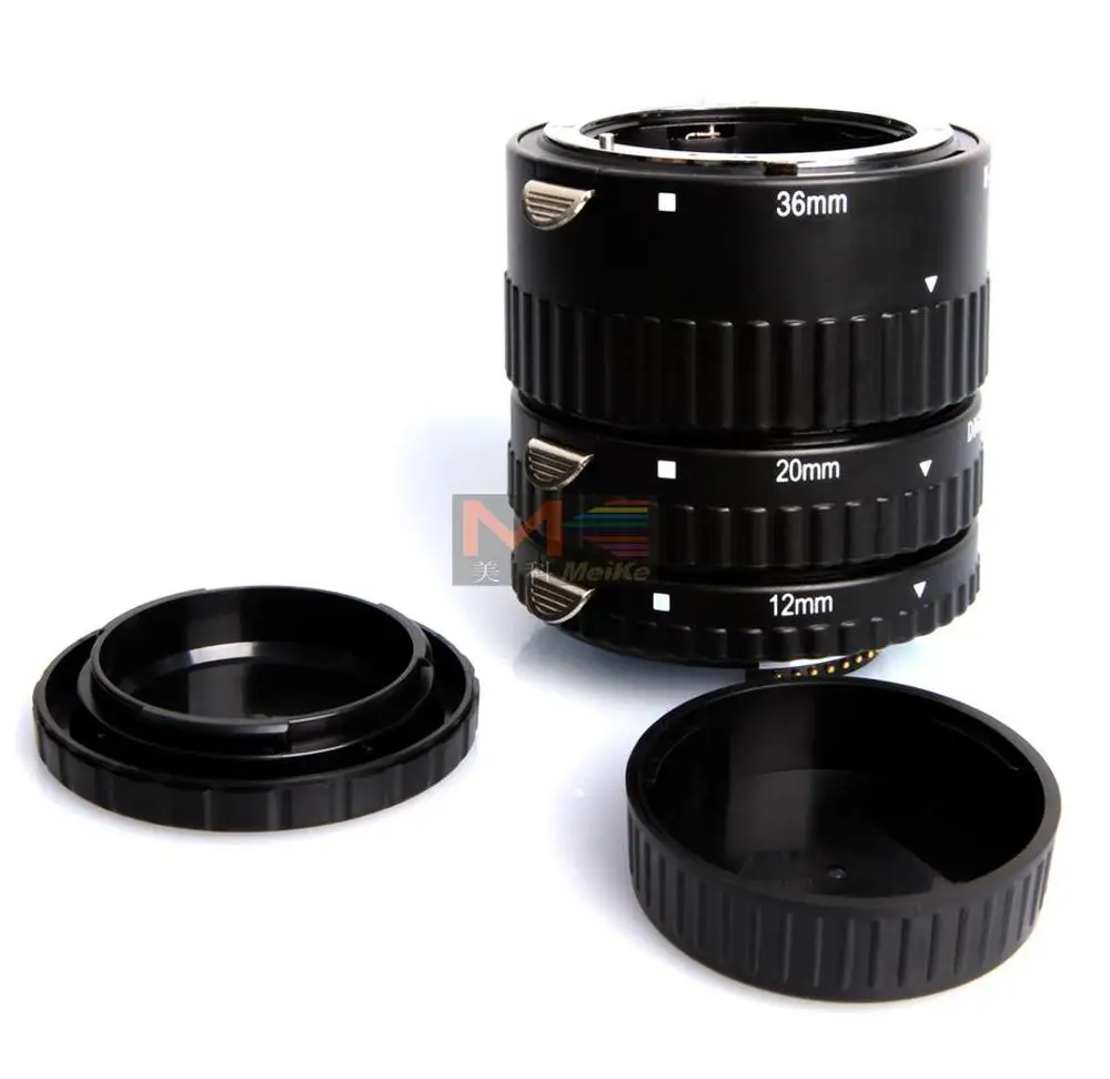 Meike MK-N-AF-A Metal Auto Focus AF Macro Extension Tube Set 12 20 36mm Adapter Ring For Nikon Digital SLR Camera Lens