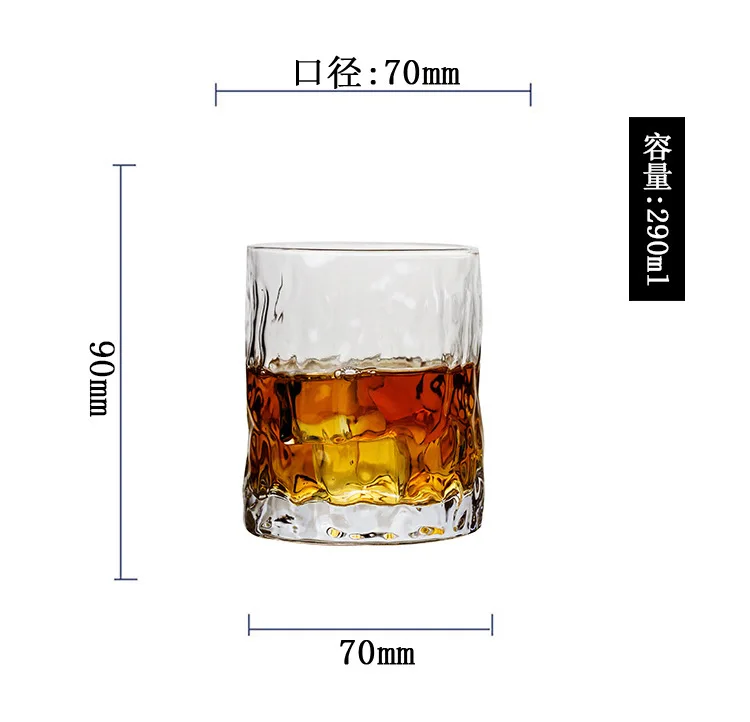 

Wood Grain Texture Glass, Transparent Whiskey Cup, Home Creative Juice Drink Cup