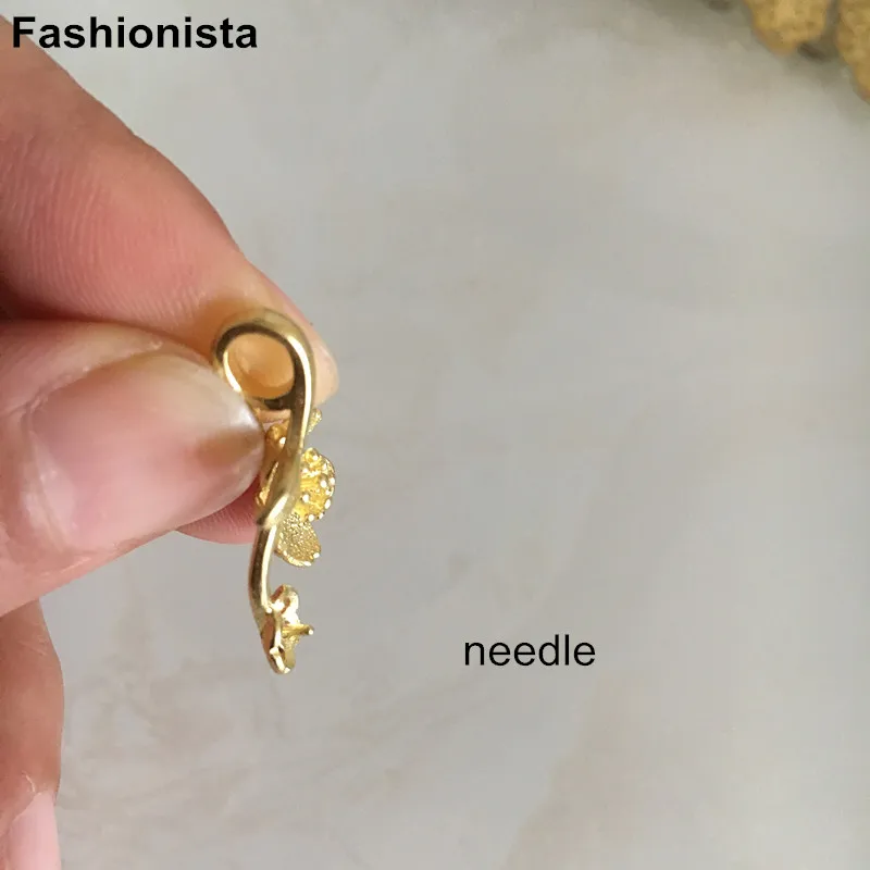 8 pcs - 18*25mm Brass Flower Charms Casted Filigrees with Needle For Bead Gold-color Silver-color DIY Supplies -HY | Украшения и
