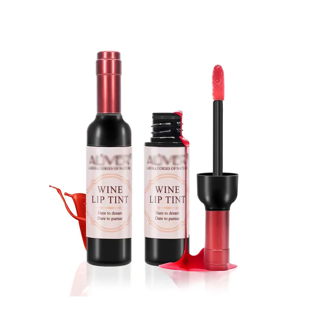6 цветов красное вино бутылок блеск для губ матовая губная помада комплект