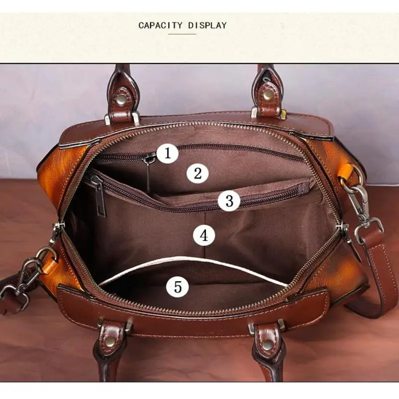 

2021 Genuine Leather Hand Bags For Women Shoulder Bag Luxury Handbags Female Retro Embossed Chinese Style Woman Bolso Mujer