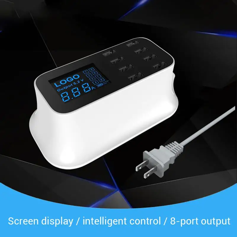 

8-Port USB charger HUB LED display charging station Multi USB Dock universal wall charger for phone wall charger EU/US/UK plug