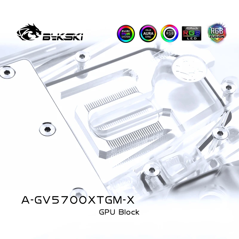 

Bykski Full Coverage RGB / A-RGB GPU Water Cooling Block For Gigabyte Radeon RTX5700XT Gaming OC 8G Graphics Card A-GV5700XTGM-X