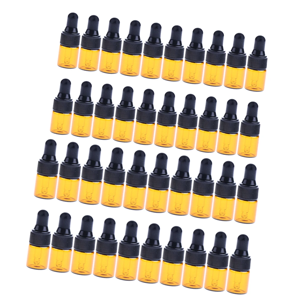 Мини флакон капельница 40 шт. Янтарная стеклянная пипетка для жидкости