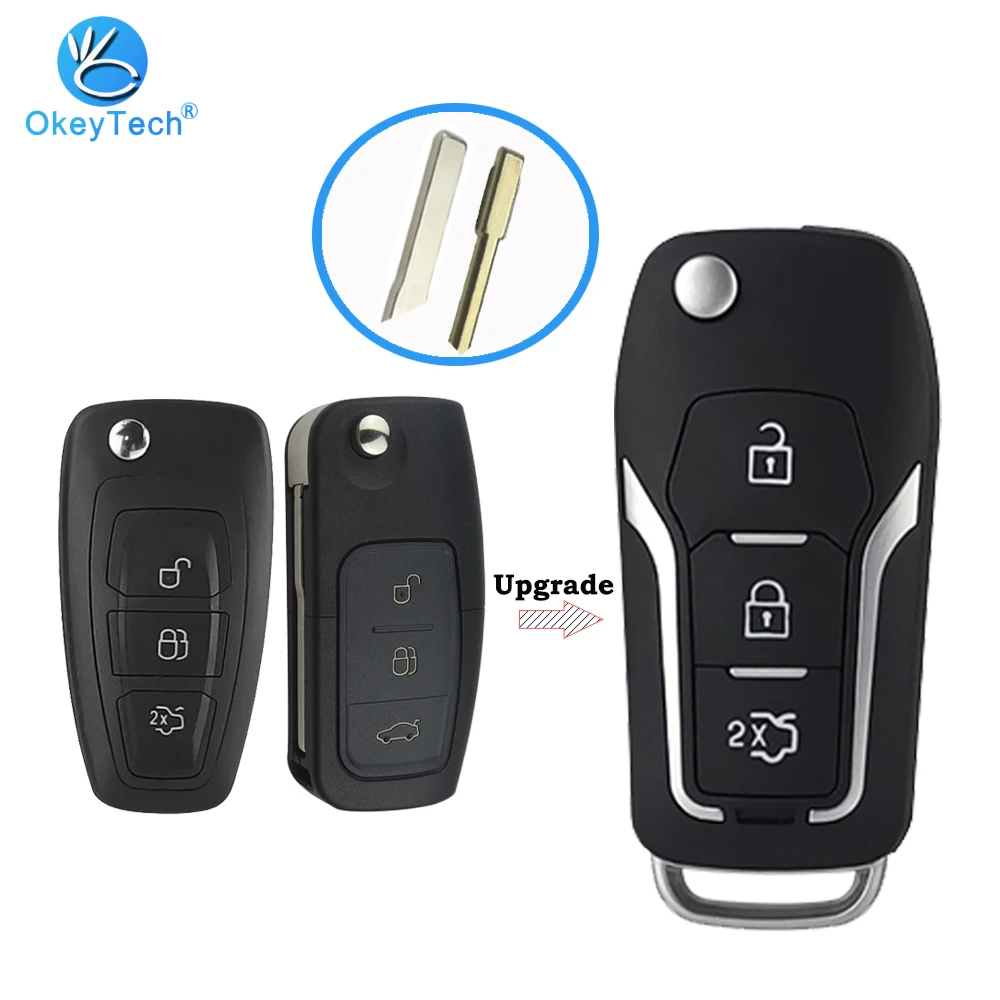 OkeyTech для Ford Focus Fiesta Kuga Escape Mondeo модифицированный 3 кнопочный откидной Складной