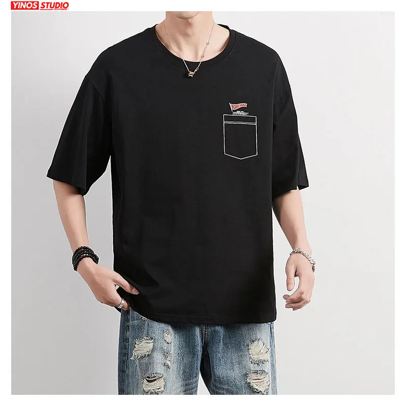 Дропшиппинг мужская Японская уличная Повседневная футболка весна 2020 льняная