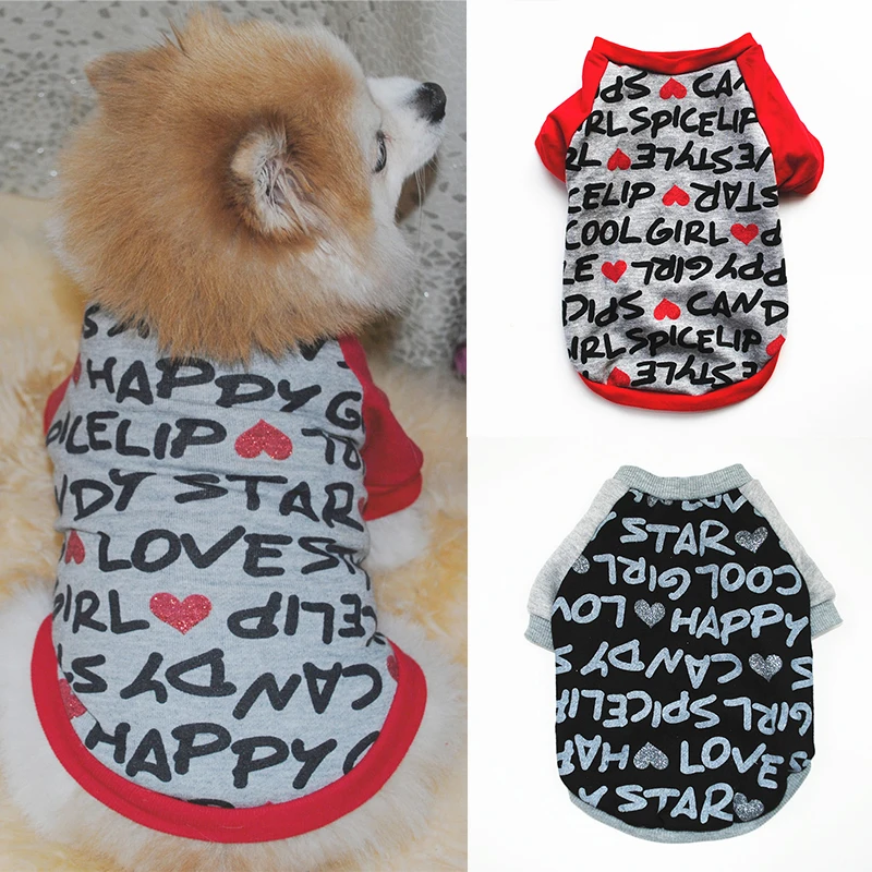 

Letters Pet Clothes Cat Vest Pet Supplies Dog Accessories Chihuahua Dog T-shirt Short Sleeve Costumes