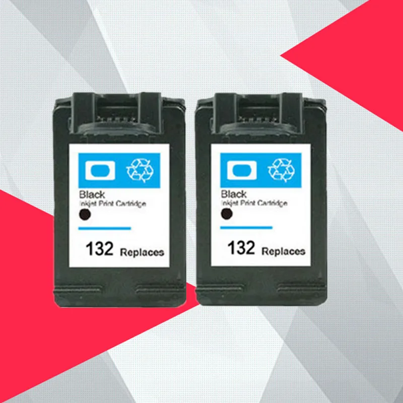 2 x Черный 132 136 сменный чернильный картридж для HP hp Photosmart 2573 C3183 Officejet 6213 PSC 1513