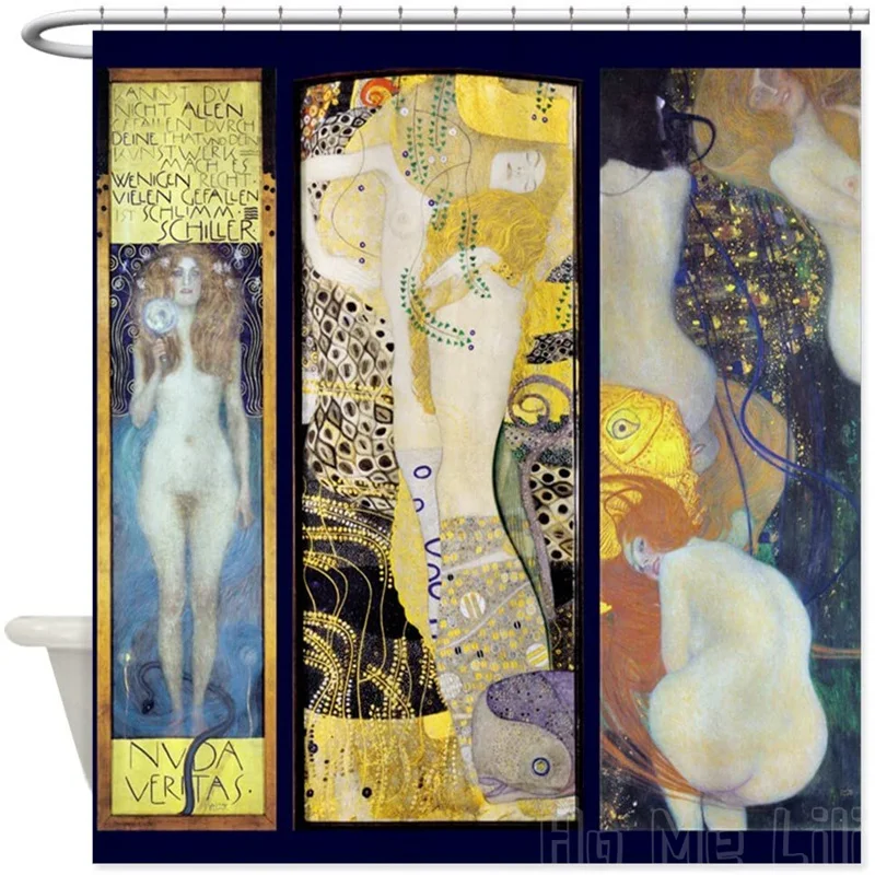 Декоративная тканевая занавеска для душа Gustav Klimt от Ho Me Lili Полиэстеровые