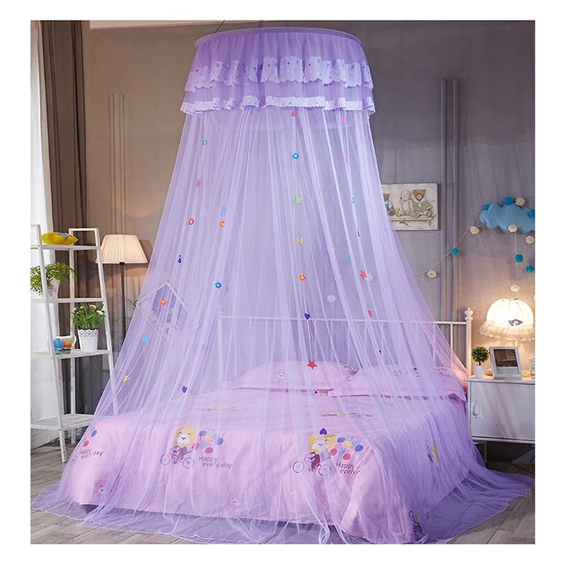 Топ! детская элегантная Тюлевая кровать балдахин сетчатый навес круглой формы