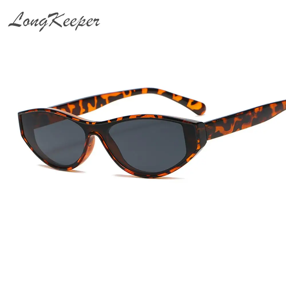 

LongKeeper Small Cat Eye Sunglasses Women Retro Leopard Black Sun Glasses Ladies Fashion UV400 Gafas De Sol