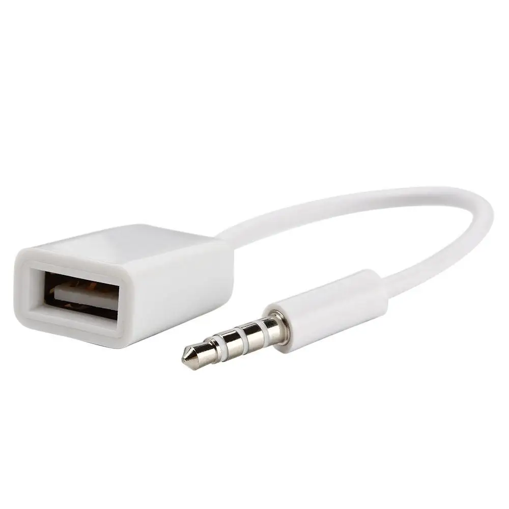 

3.5mm Male AUX Audio Plug Jack To USB 2.0 Female Converter Cable Adapter For Car