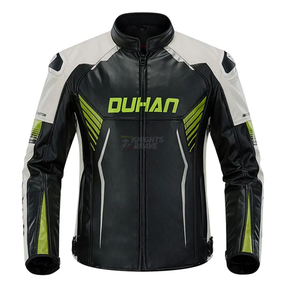 DUHAN Motorcycle Jacket Protective Gear Men Windproof Waterproof Leather Moto Jacket Night Reflection Motorbike Riding Jacket