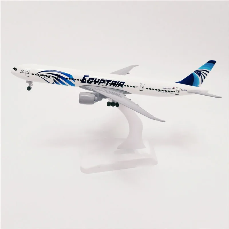 

19cm Diecast Airplane Model EGYPT AIR B777 Static Airlines Display Adult Collections Toys for Boys Color Boxed