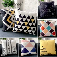 black white geometric cushion cover throw pillow case striped dotted grid triangular grid abstract modern art cushion covers