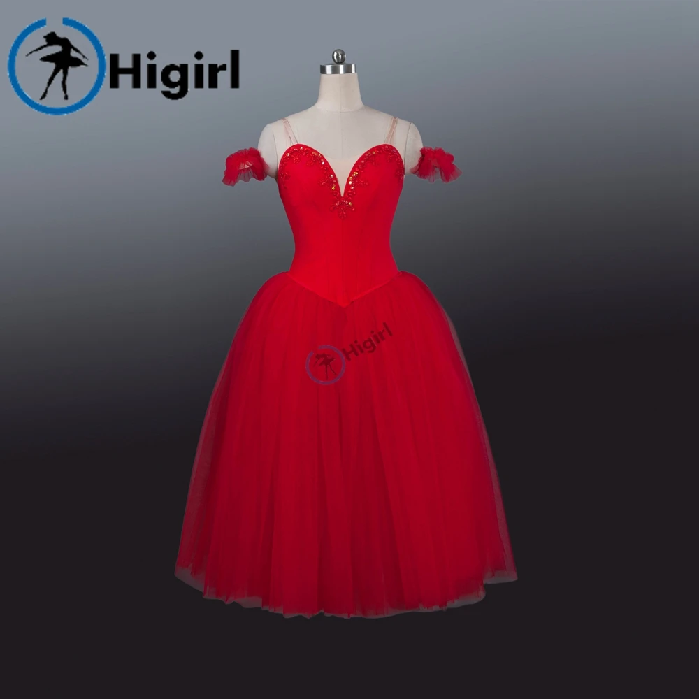 Женские красные романтические балетные платья лирические танцевальные балетное