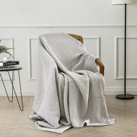 simple decoration waffle honeycomb soft blanket moisture absorption in autumn and winter honeycomb sofa blanket for office nap
